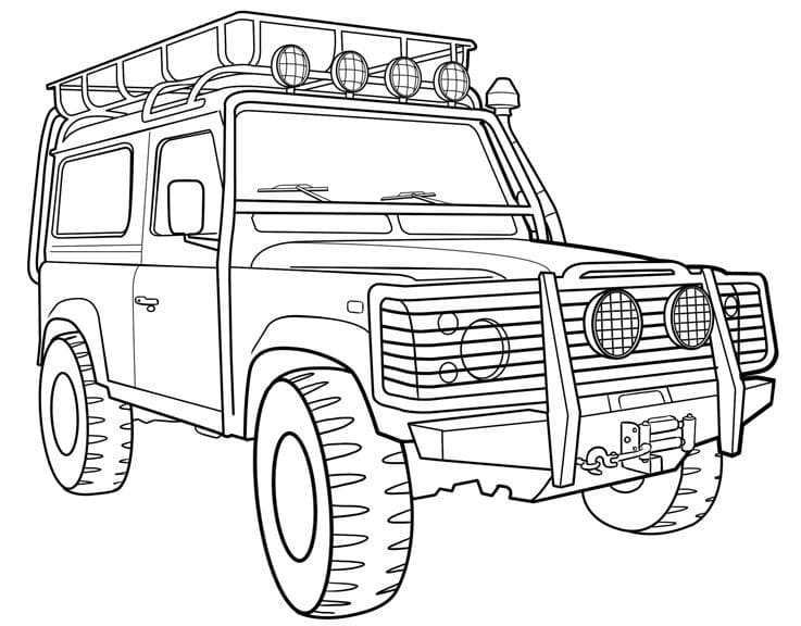 Coloriage Voiture 4x4 - Feuille 6