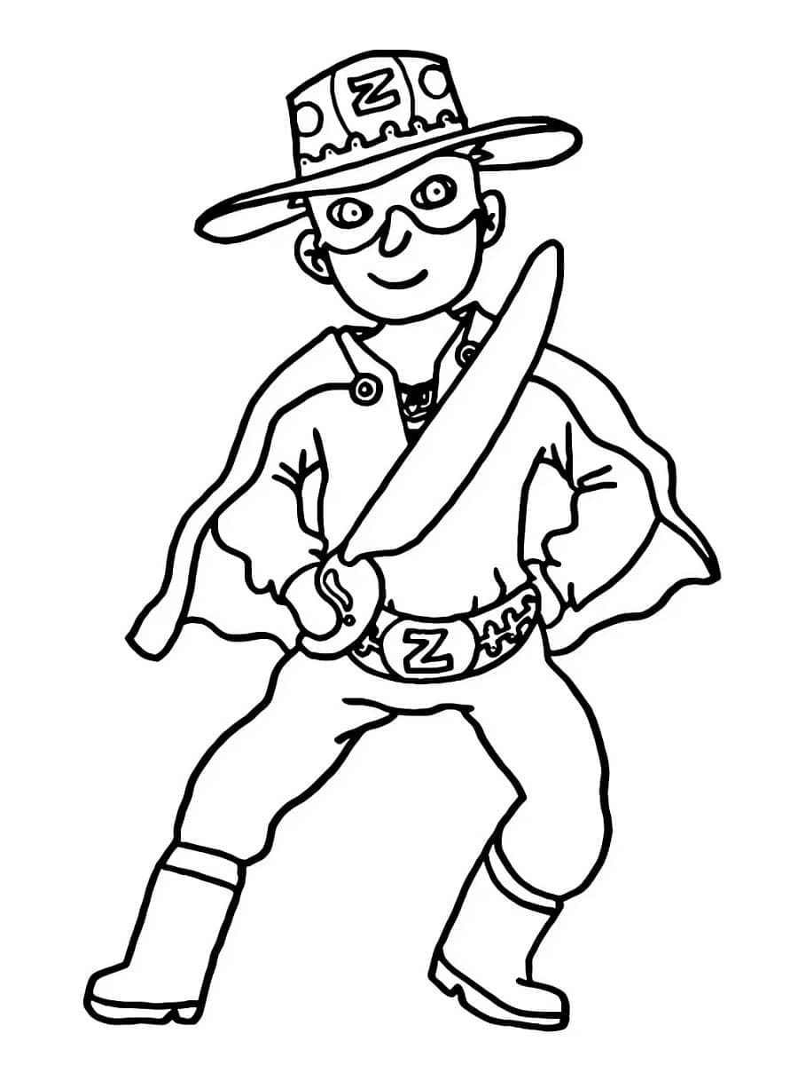 Coloriage Zorro - Feuille 12