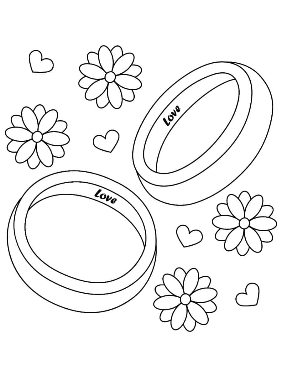 Coloriage Belle bague de mariage