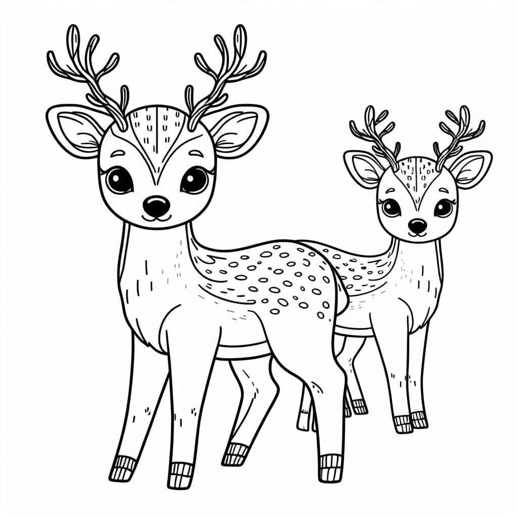 Coloriage Cerfs 1