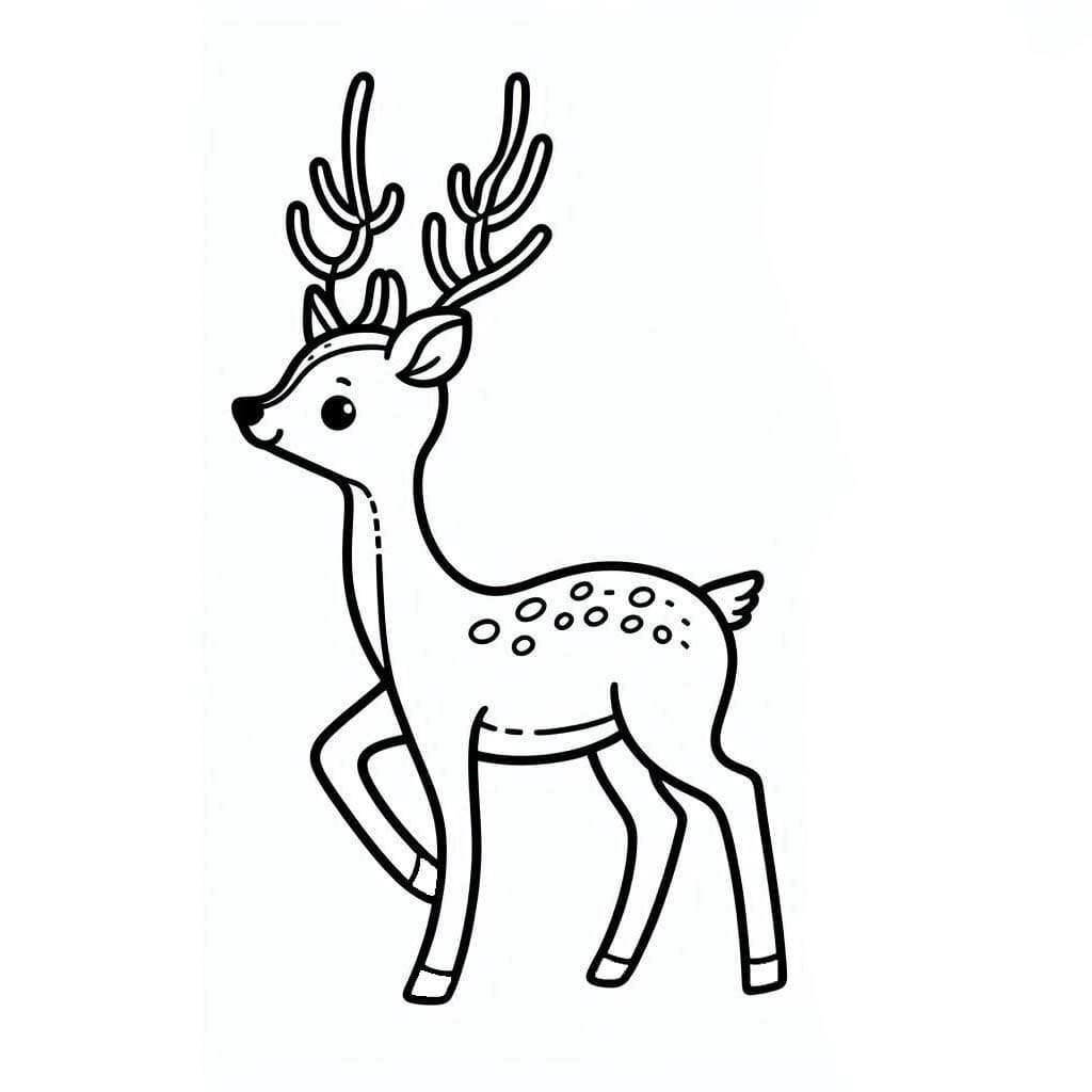 Coloriage Cerfs 5