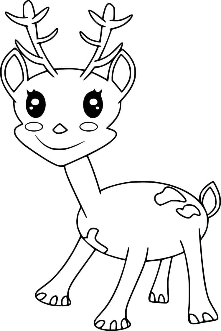 Coloriage Cerfs Kawaii