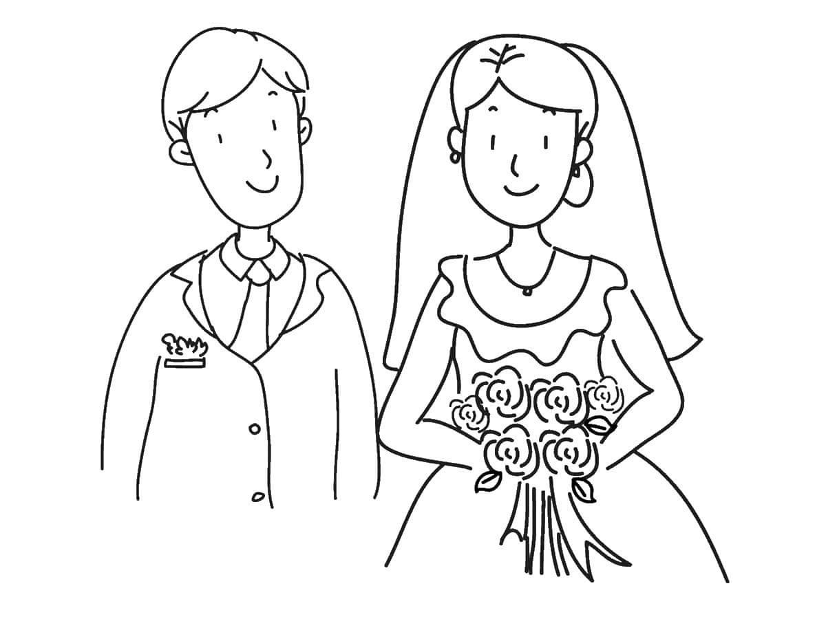 Coloriage Croquis de mariage