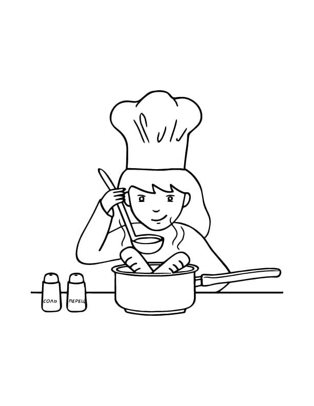 Coloriage Cuisinier 1