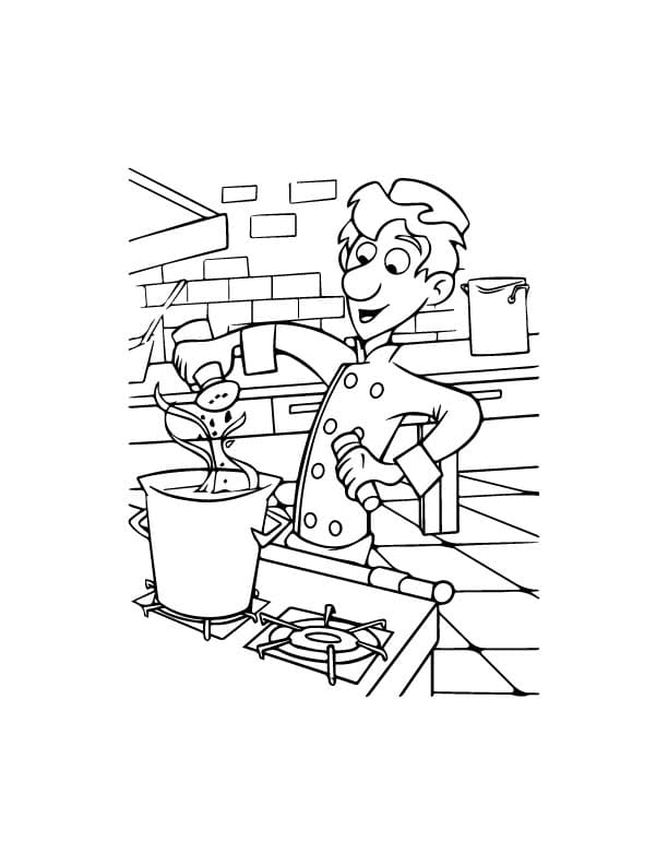 Coloriage Cuisinier 10