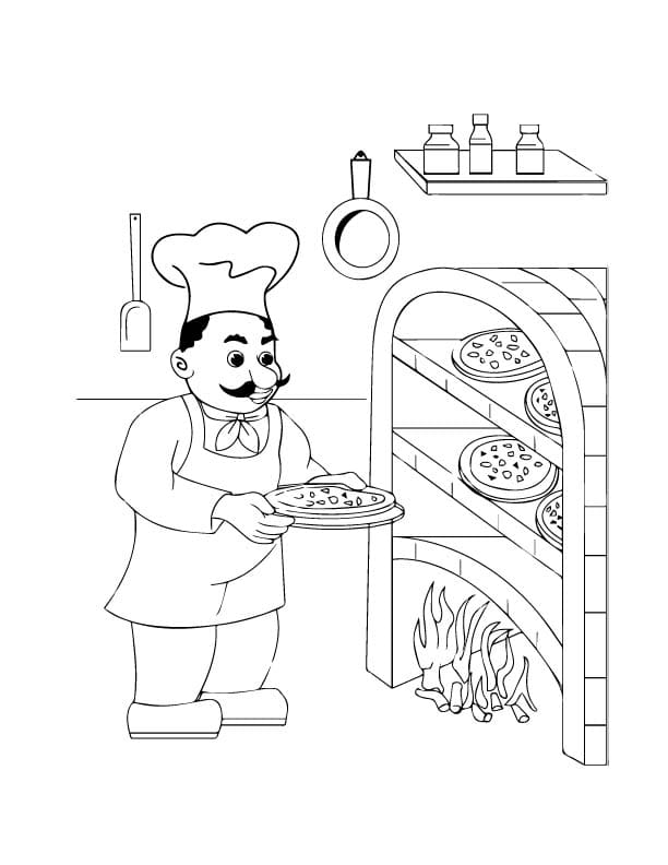 Coloriage Cuisinier simplement