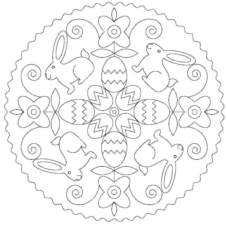 Coloriage Dessin du mandala de Pâques