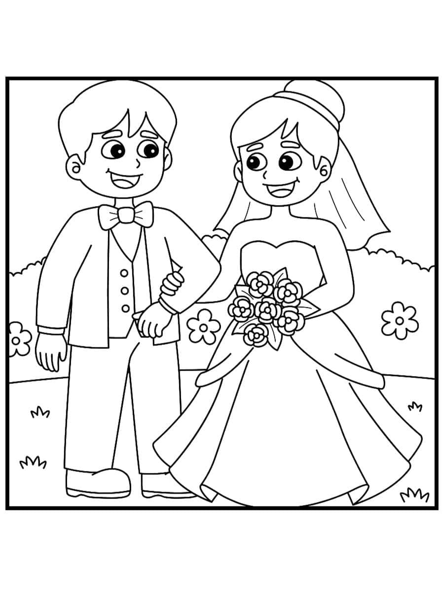 Coloriage Dessin un petit mariage