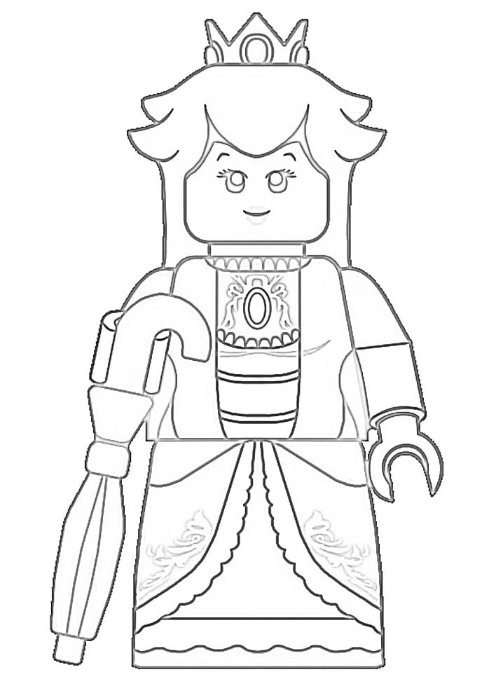 Coloriage Dessine la princesse Peach en Lego