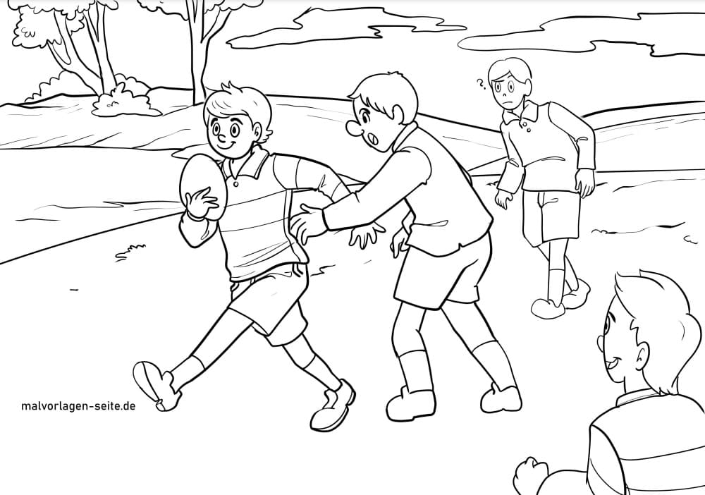 Coloriage Dessine un match de rugby