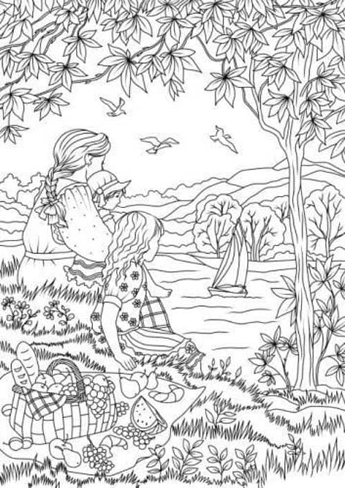 Coloriage Dessiner Adulte Paysage 11