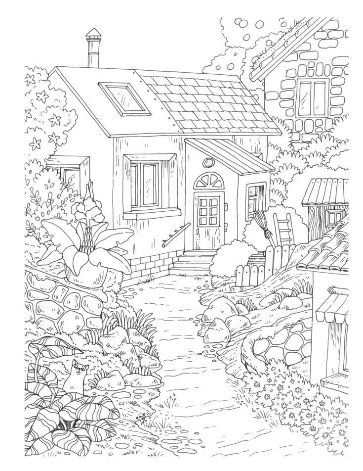 Coloriage Dessiner Adulte Paysage 3