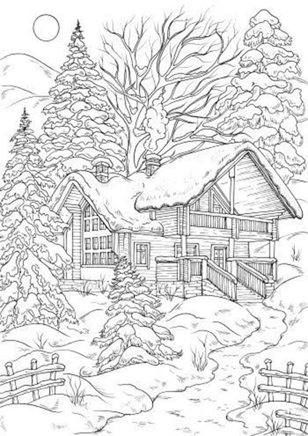 Coloriage Dessiner Adulte Paysage 9