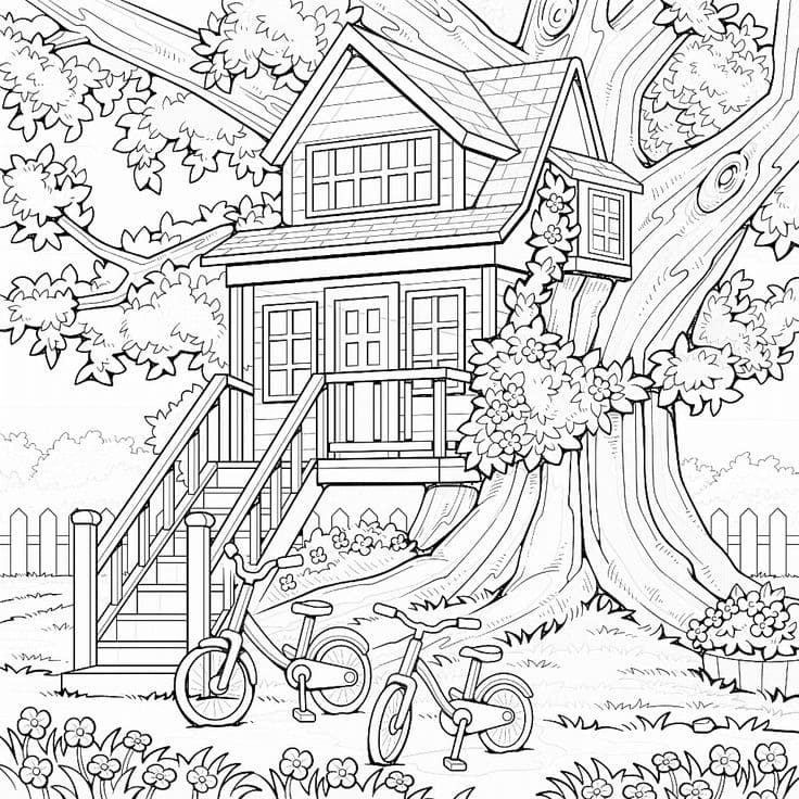 Coloriage Dessiner Adulte Paysage simple