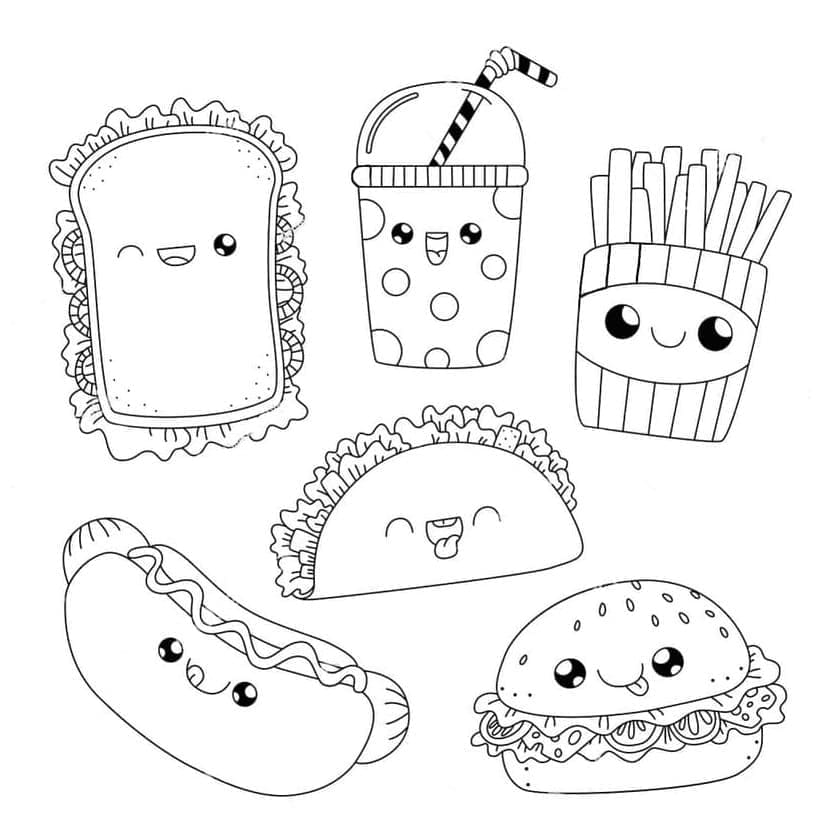 Coloriage Dessiner Aliments Kawaii