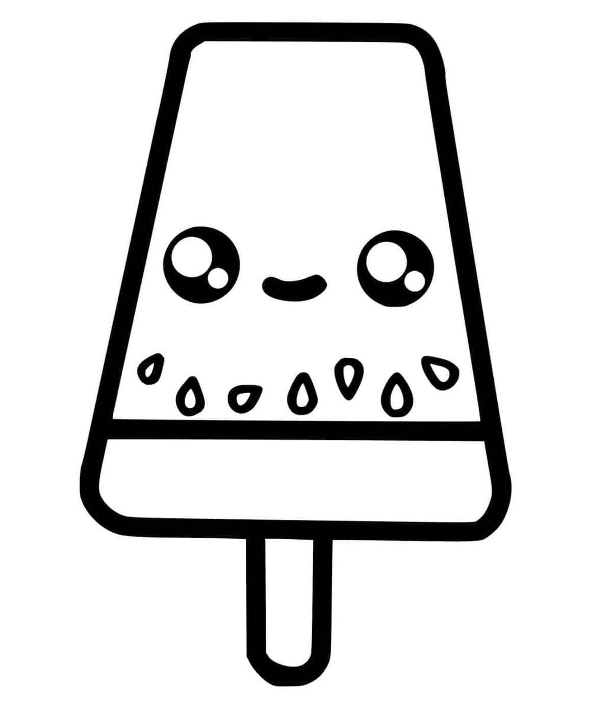 Coloriage Dessiner facilement Popsicle Kawaii