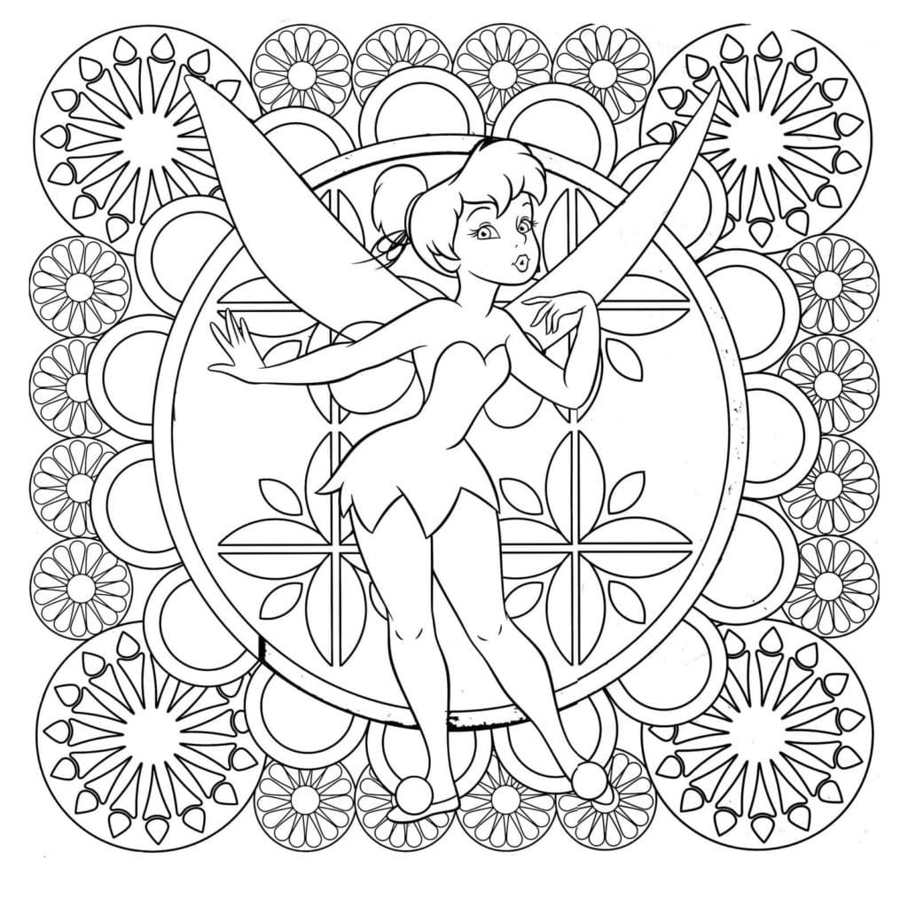 Coloriage Dessiner Fée Clochette Mandala Disney