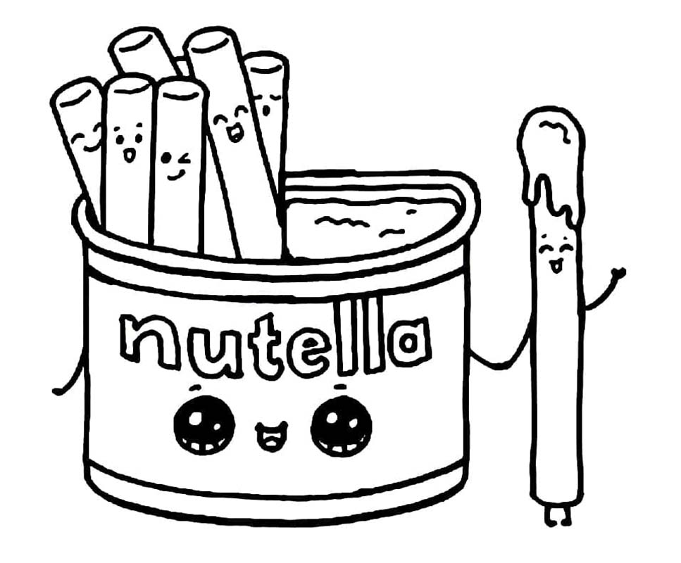 Coloriage Dessiner Kawaii Nutella Imprimable