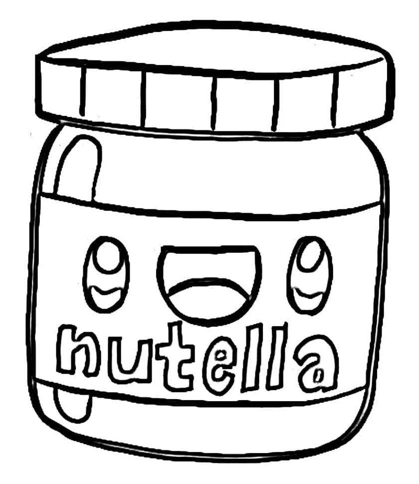 Coloriage Dessiner Kawaii Nutella Souriant