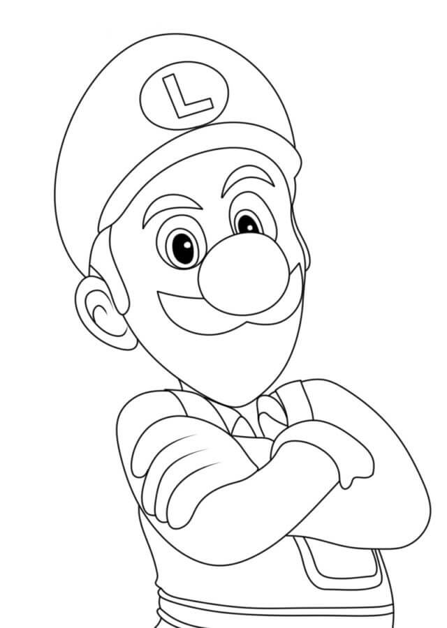 Coloriage Dessiner le portrait de Luigi