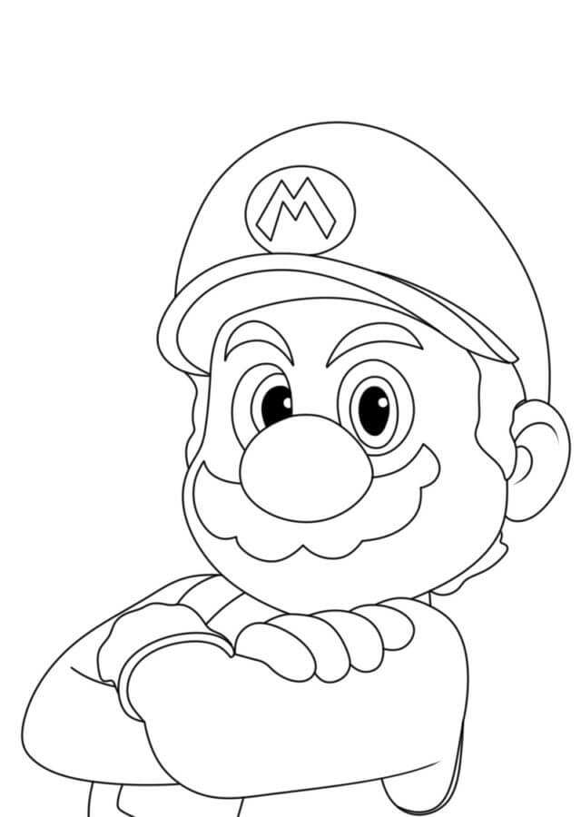 Coloriage Dessiner le portrait de Mario