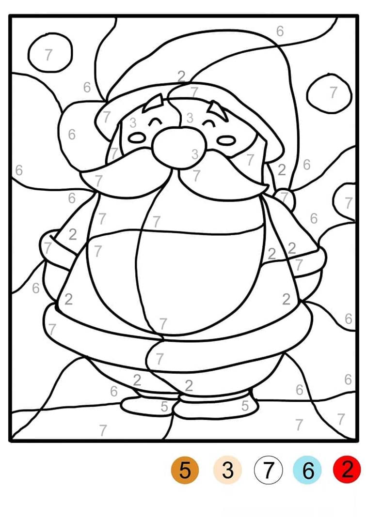 Coloriage Dessiner Magique Père Noël Mignon