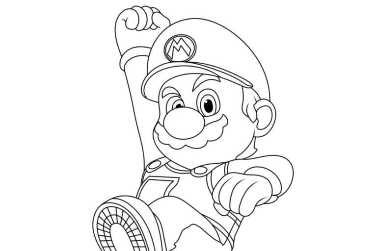 Coloriage Dessiner Mario en train de sauter