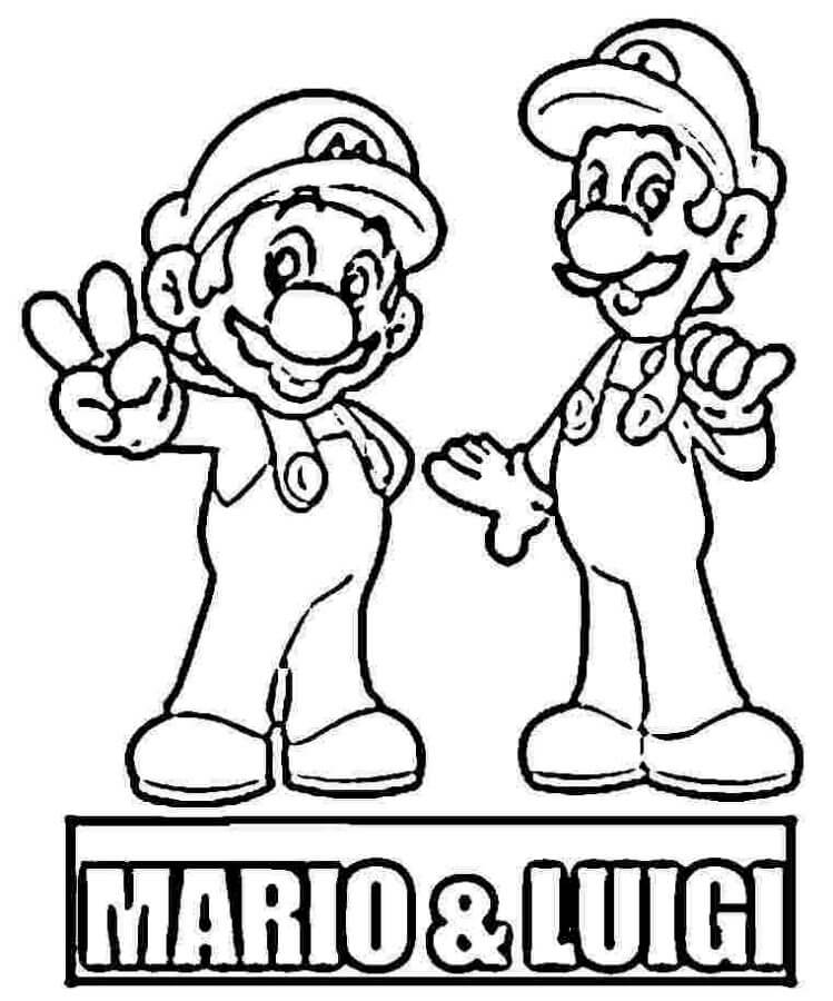 Coloriage Dessiner Mario et Luigi