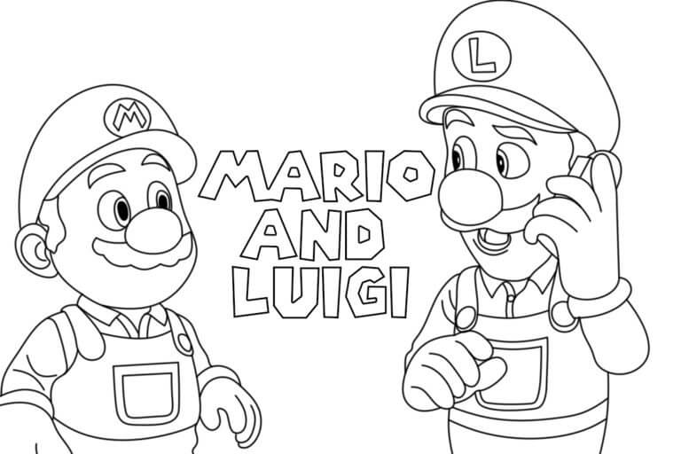 Coloriage Dessiner Mario et Luigi de base