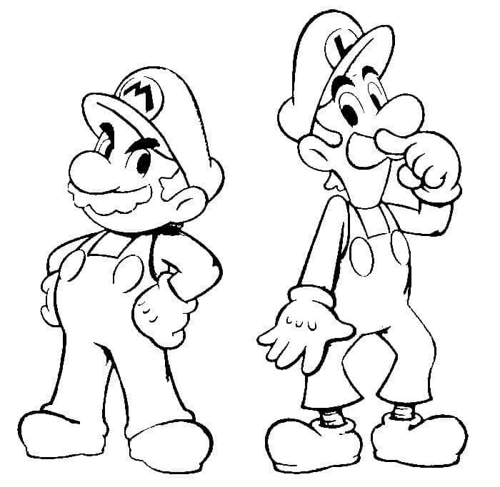 Coloriage Dessiner Mario et Luigi gratuitement