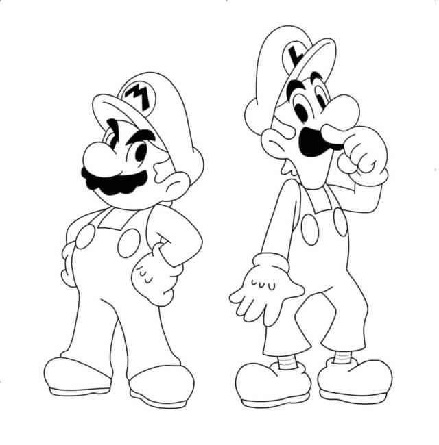 Coloriage Dessiner Mario et Luigi Idée gratuite