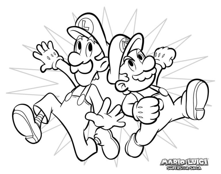 Coloriage Dessiner Mario et Luigi normaux