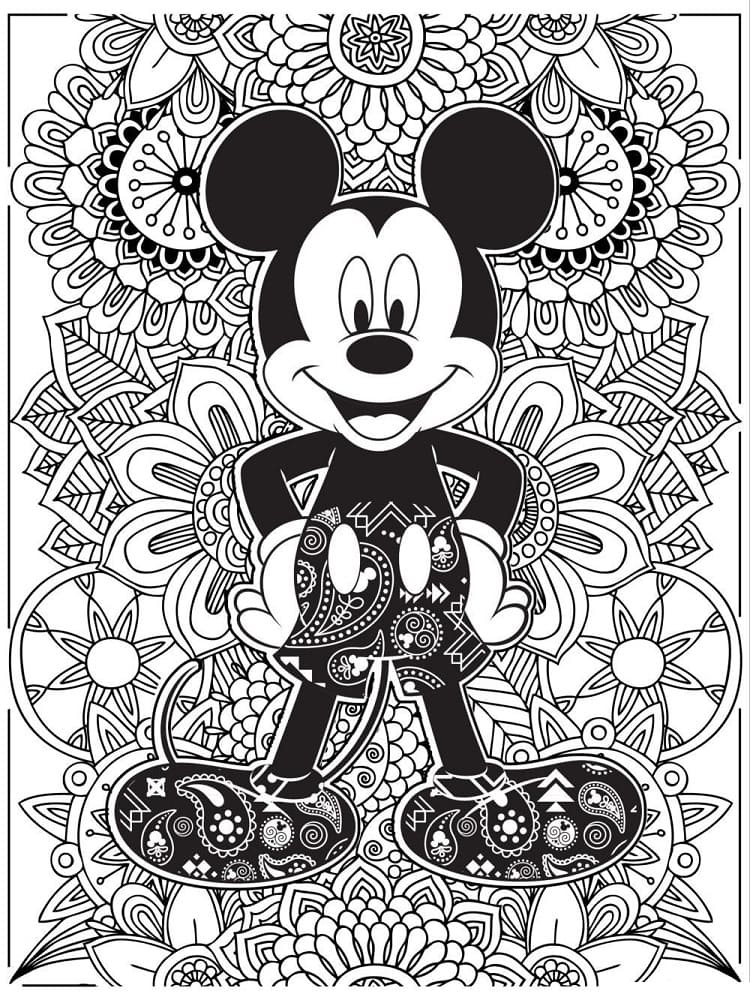 Coloriage Dessiner Mickey Mouse Mandala à imprimer