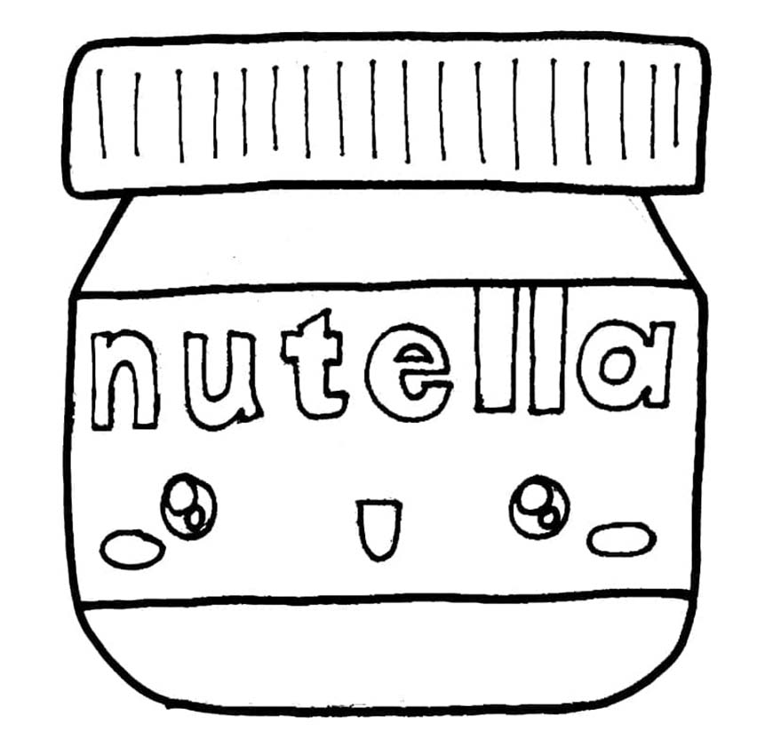 Coloriage Dessiner Nutella Kawaii