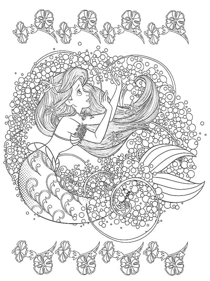 Coloriage Dessiner Princesse Ariel Mandala Disney