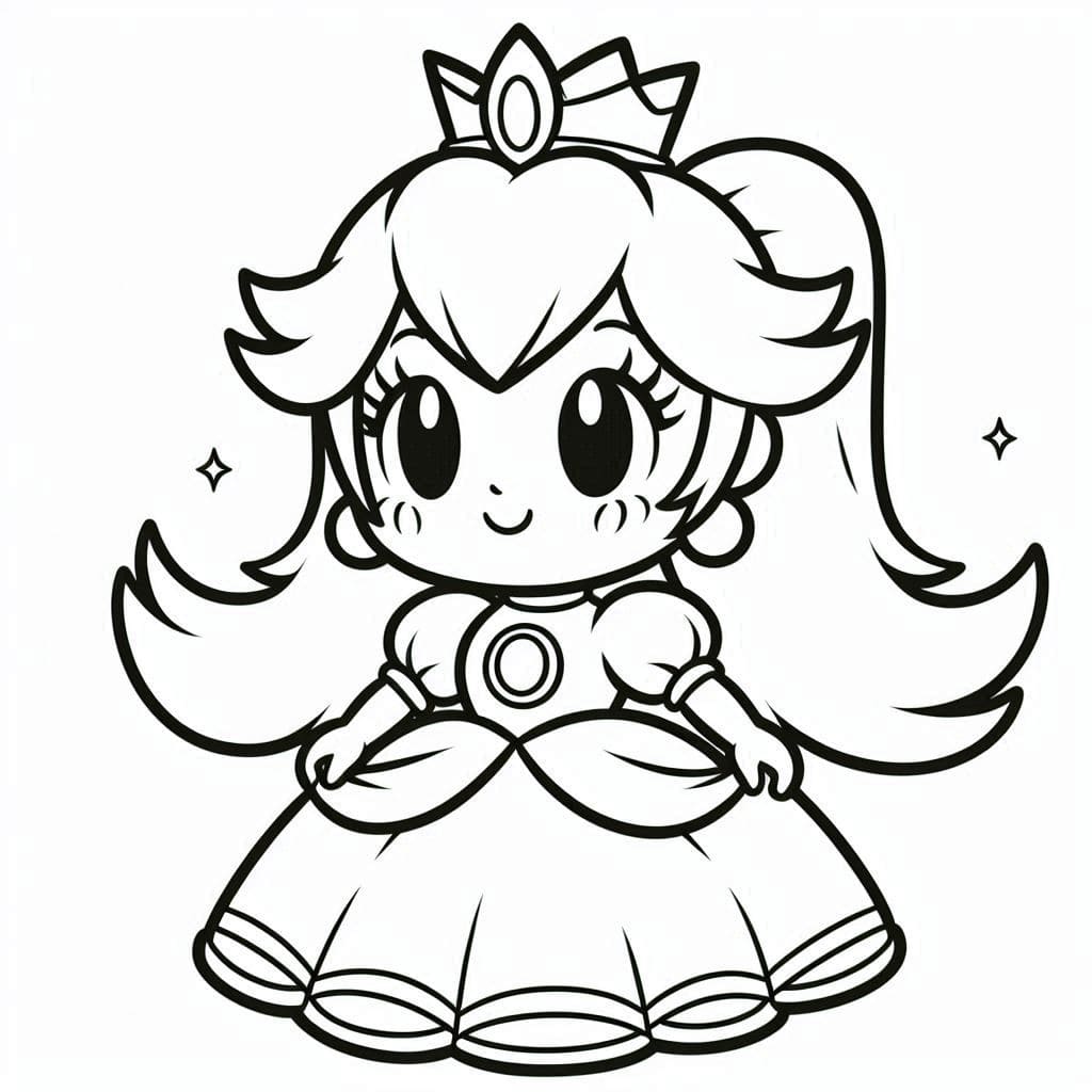 Coloriage Dessiner Princesse Peach 1