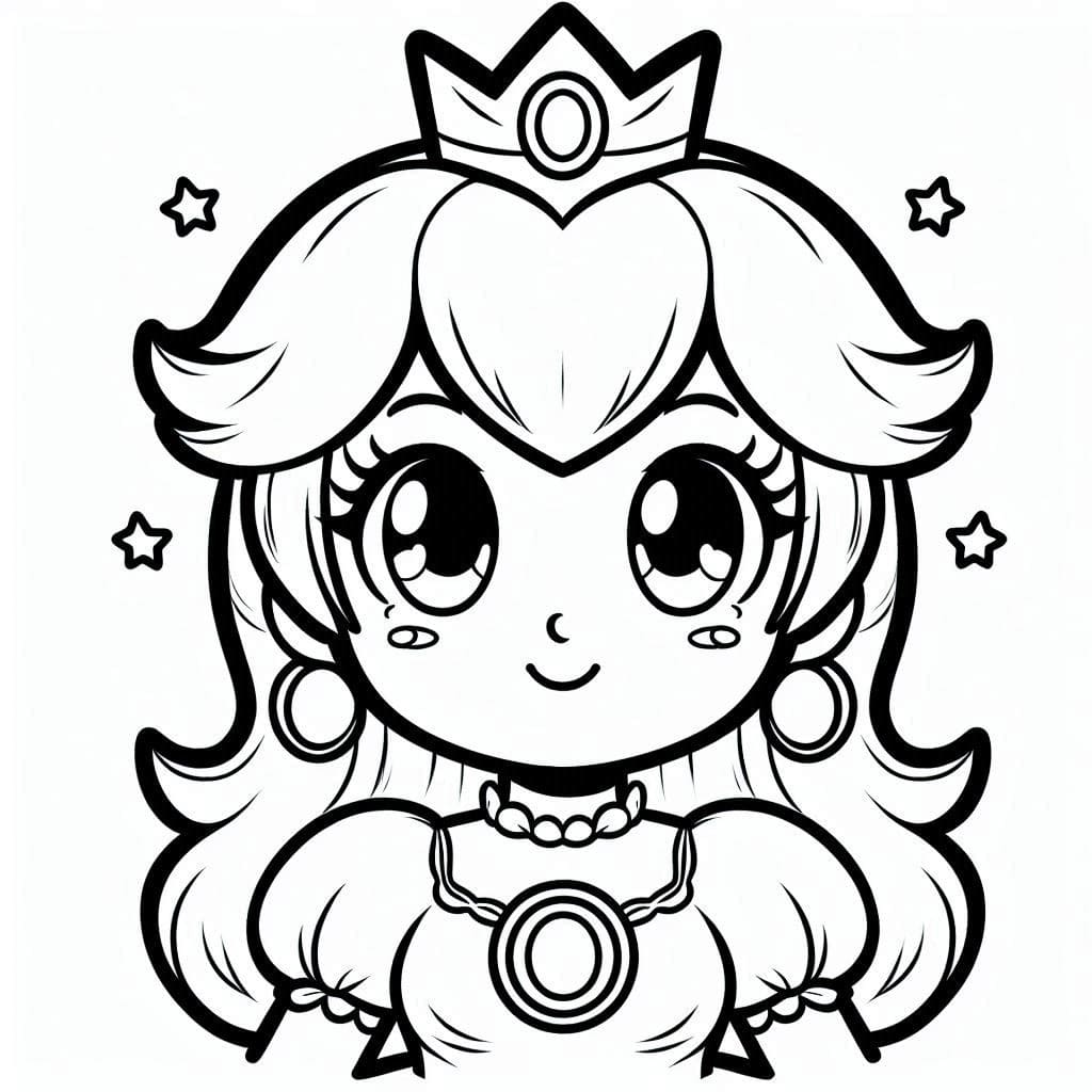 Coloriage Dessiner Princesse Peach 2