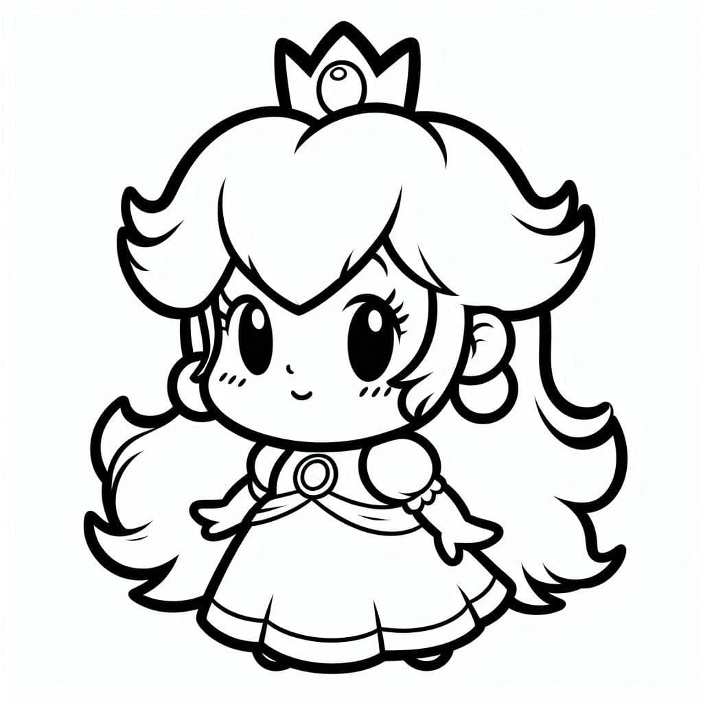 Coloriage Dessiner Princesse Peach 3