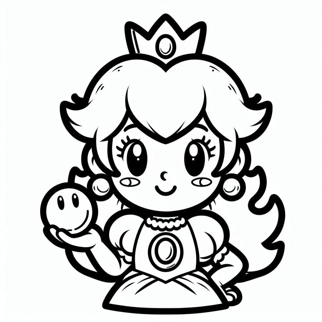 Coloriage Dessiner Princesse Peach 4