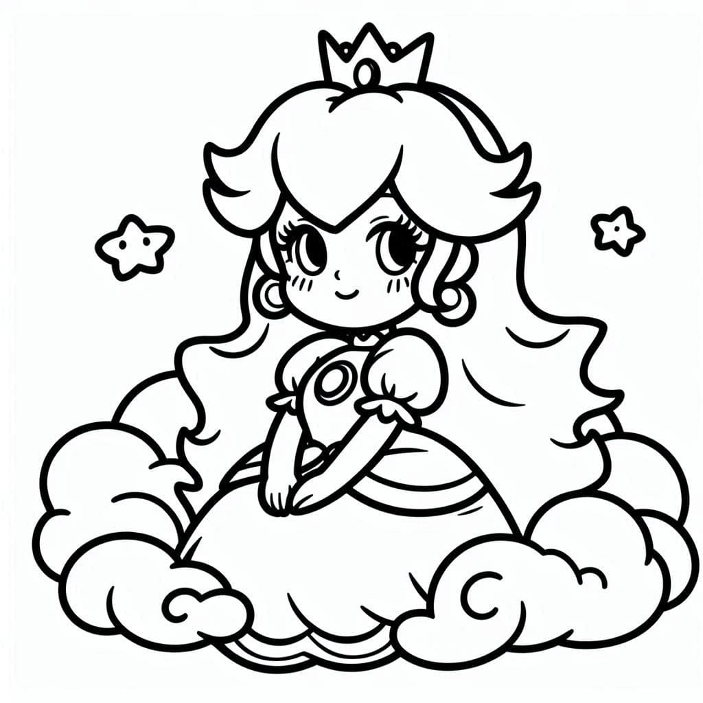 Coloriage Dessiner Princesse Peach 5