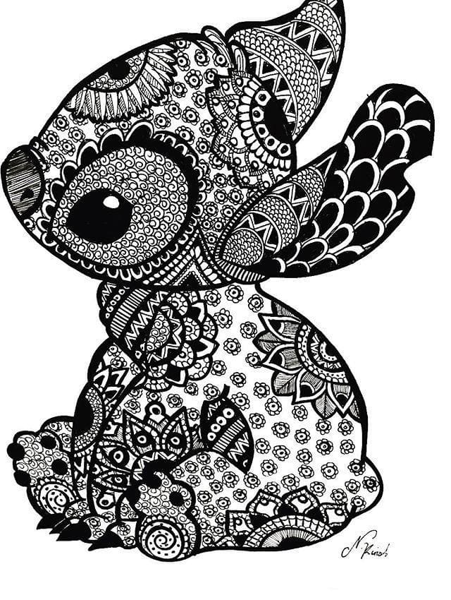 Coloriage Dessiner Stitch Mandala Disney