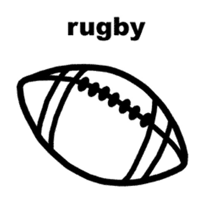 Coloriage Dessiner un ballon de rugby simple