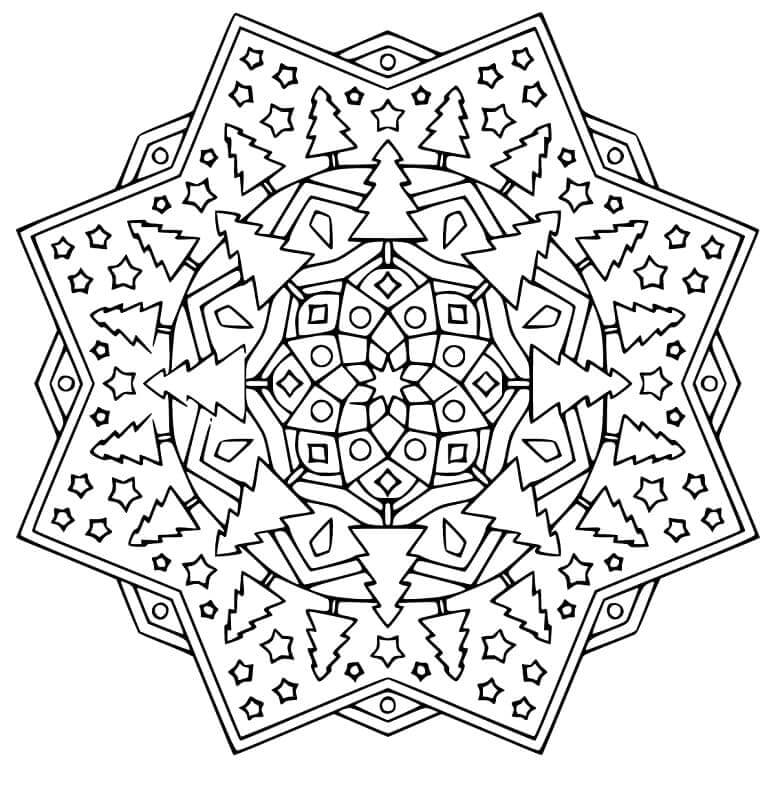 Coloriage Dessiner un bon mandala de Noël