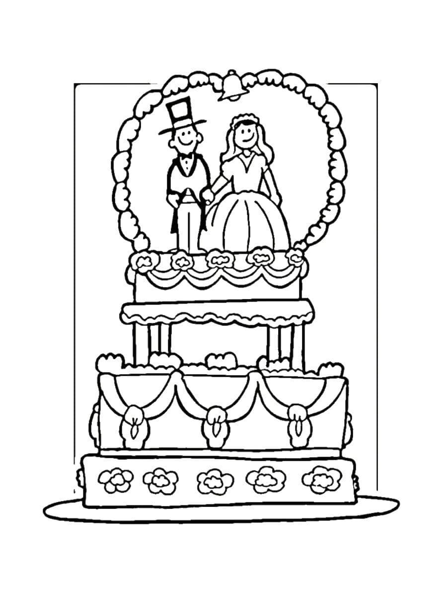 Coloriage Dessiner un gâteau de mariage