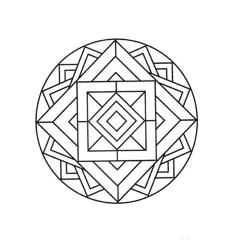 Coloriage Dessiner un mandala facile et basique