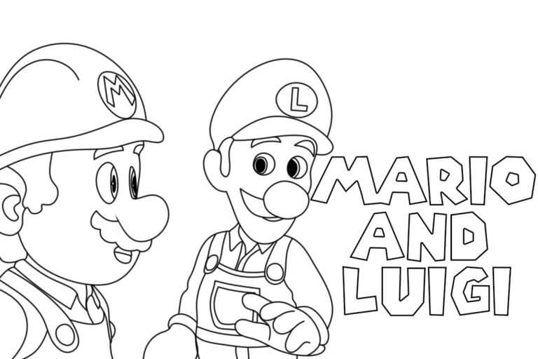 Coloriage Dessiner un Mario et Luigi simples