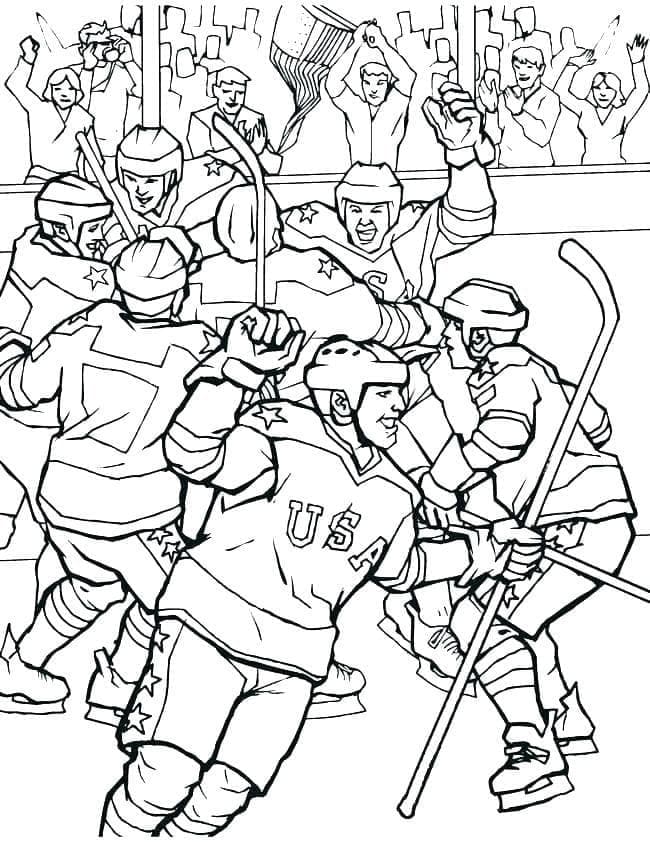 Coloriage Dessiner un match de hockey