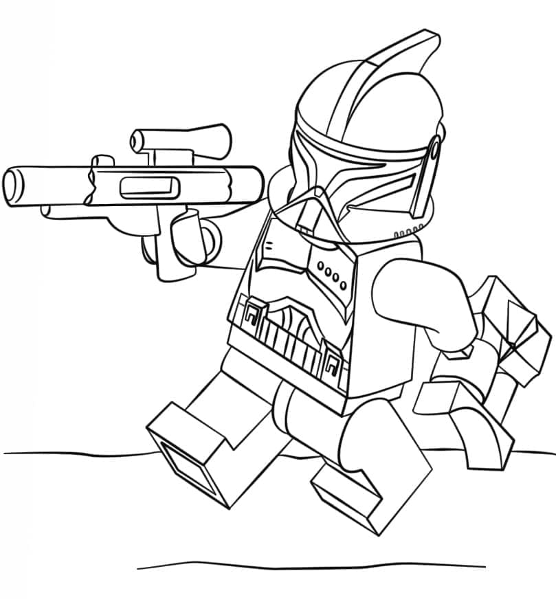 Coloriage Dessiner un soldat clone de Lego Star Wars