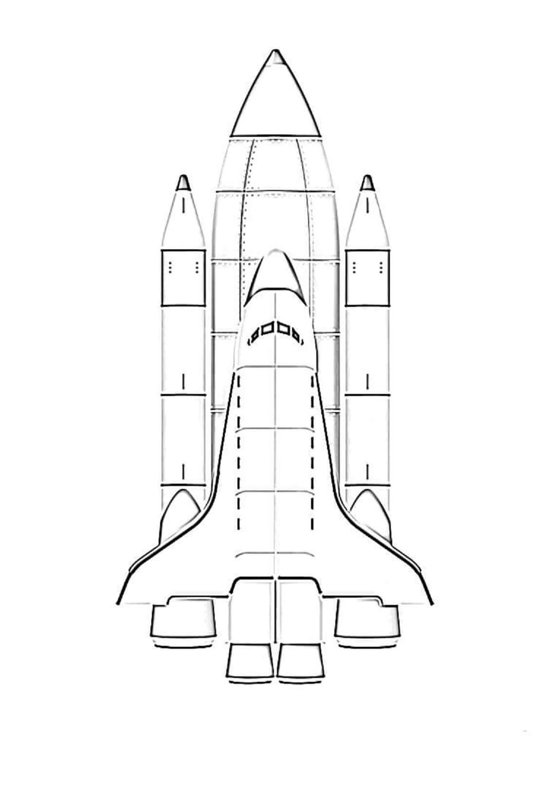 Coloriage Dessiner une fusée gratuitement de base