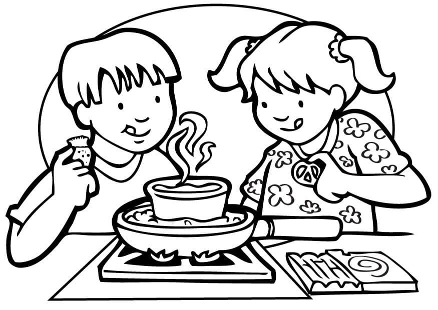 Coloriage Dessiner une image de Cuisinier pour enfants